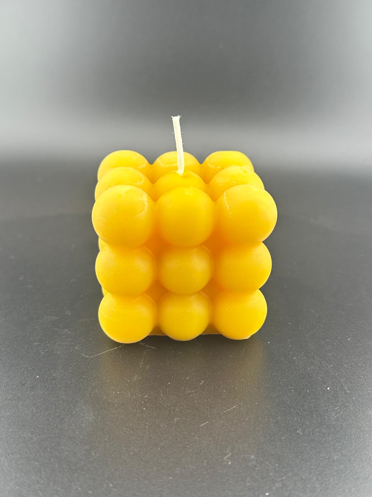 100% Pure Beeswax Large Bubble Candle Side View Yorkshire UK