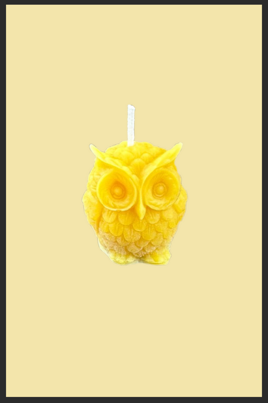 Tiny Owl Beeswax Candle – Hand Made in Yorkshire, UK