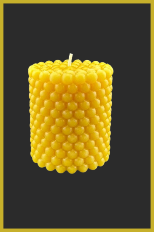 Bead Candle made from Pure Beeswax – Handcrafted and made in Yorkshire