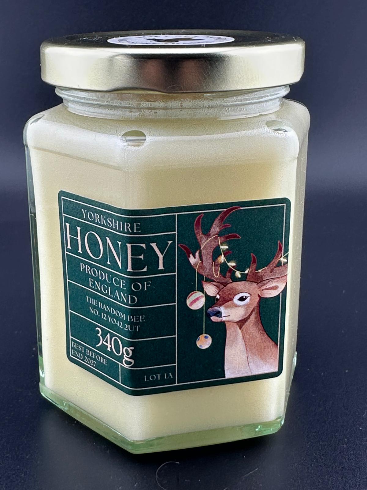 The Random Bee raw creamed honey 340g, pure and natural, smooth & spreadable, made in Yorkshire, UK